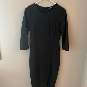 LuLu’s Embrace Green Three Quarters Sleeve Bodycon Midi Dress